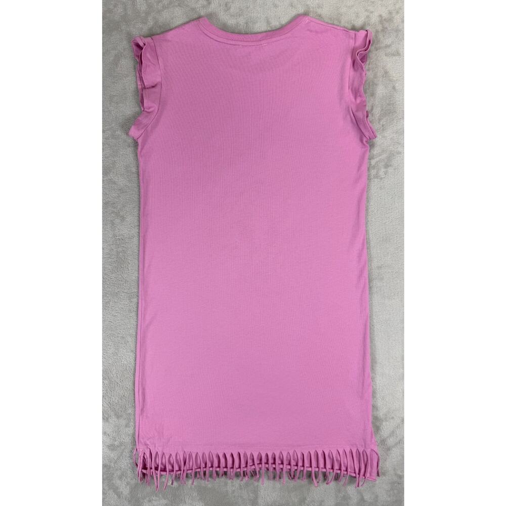 Chloe Girls Pink Logo Heart Fringe Hem Dress Size 10 Luxury Designer Cotton - Picture 2 of 10
